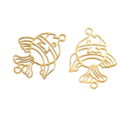 Surgical steel fish connector two color combinations