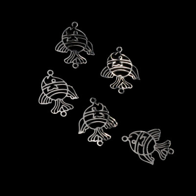 Surgical steel fish connector two color combinations