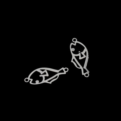 Connector fish two color vents surgical steel