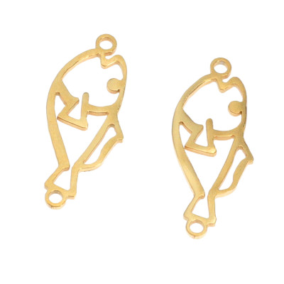 Connector fish two color vents surgical steel