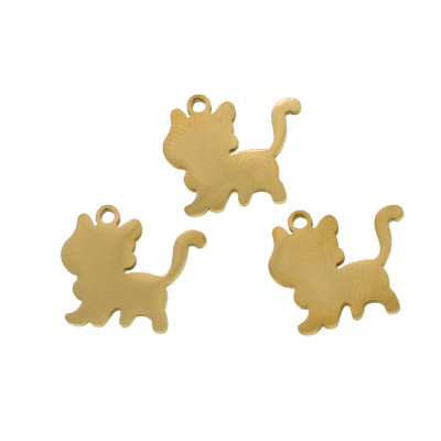 Kitten pendant two color variants surgical steel