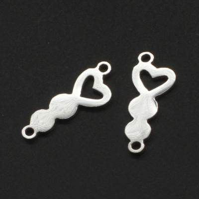 Connector heart two color vents surgical steel