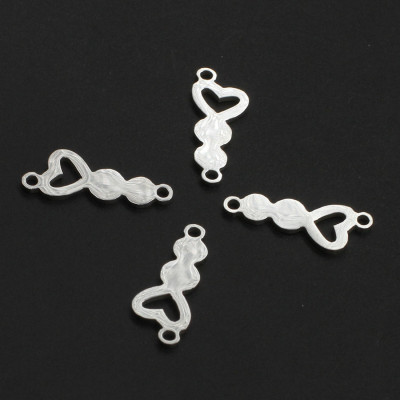 Connector heart two color vents surgical steel