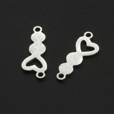 Connector heart two color vents surgical steel