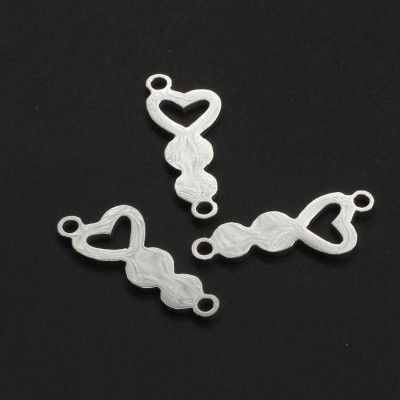 Connector heart two color vents surgical steel