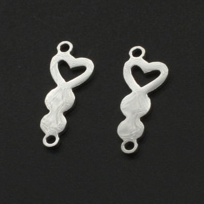 Connector heart two color vents surgical steel