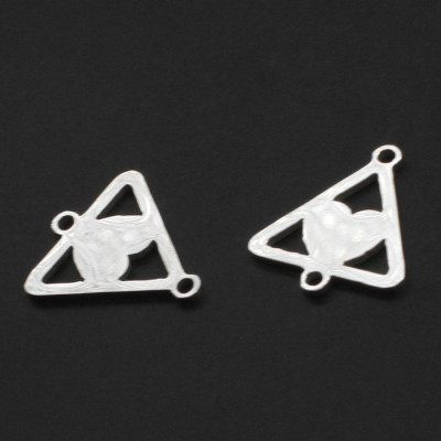 Heart connector in a triangle two color variants of surgical steel