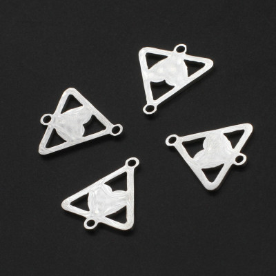 Heart connector in a triangle two color variants of surgical steel