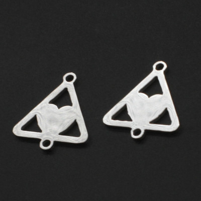 Heart connector in a triangle two color variants of surgical steel