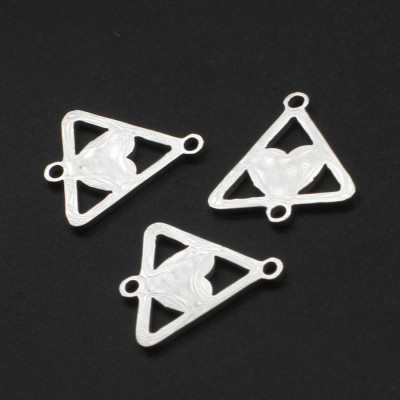 Heart connector in a triangle two color variants of surgical steel