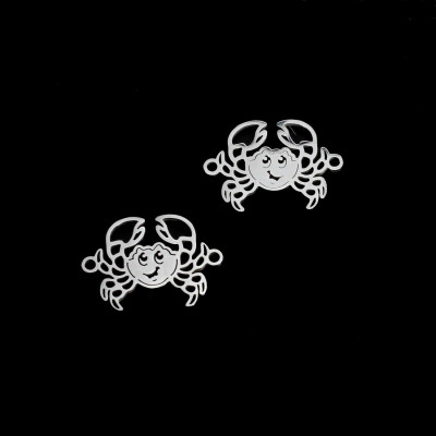 Crab connector two color variants of surgical steel