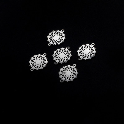 Connector flower two color variants of surgical steel