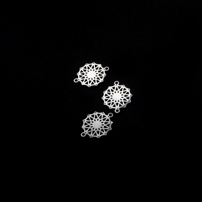 Connector flower two color variants of surgical steel