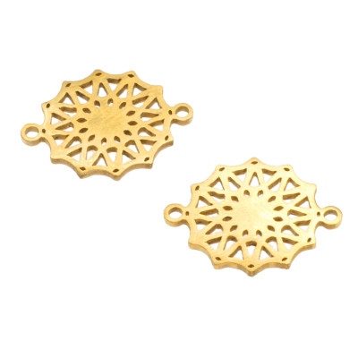 Connector flower two color variants of surgical steel