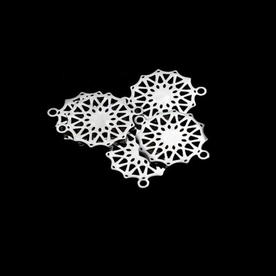 Connector flower two color variants of surgical steel