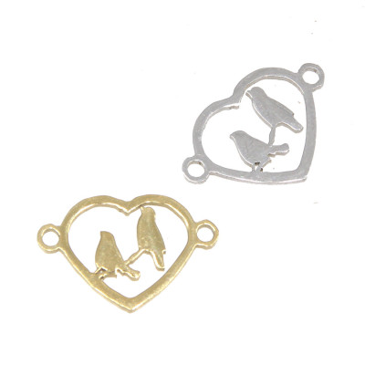 Connectors birds on a twig two color variants of surgical steel