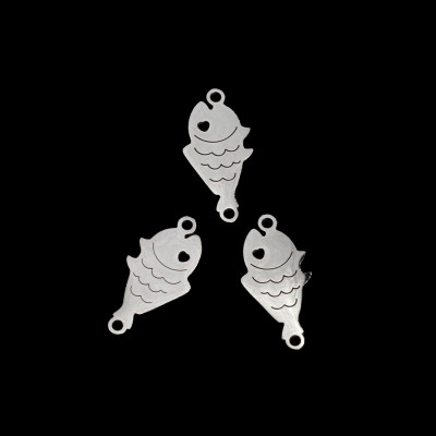 Connector fish with scales two color variants surgical steel