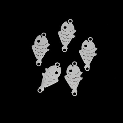 Connector fish with scales two color variants surgical steel