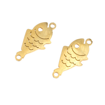 Connector fish with scales two color variants surgical steel