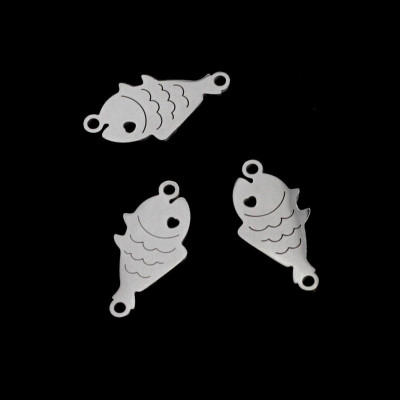 Connector fish with scales two color variants surgical steel