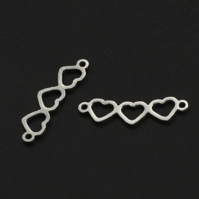 Connector connected hearts two color variants surgical steel
