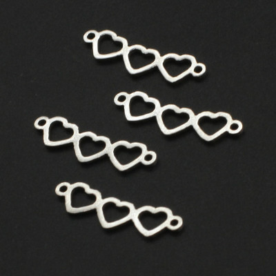 Connector connected hearts two color variants surgical steel