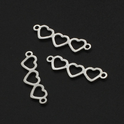 Connector connected hearts two color variants surgical steel