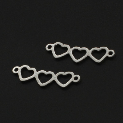 Connector connected hearts two color variants surgical steel
