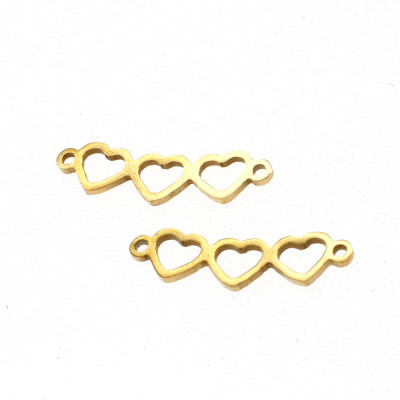 Connector connected hearts two color variants surgical steel