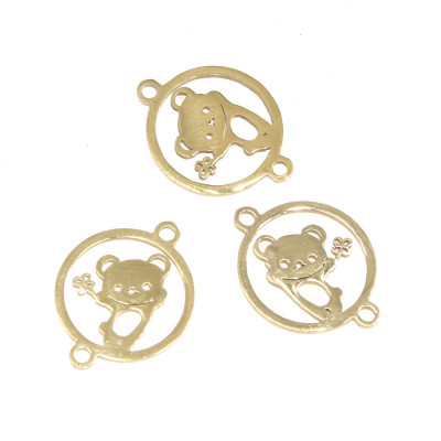 Teddy bear connector two color variants surgical steel