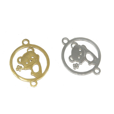 Teddy bear connector two color variants surgical steel