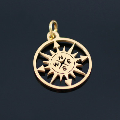 Compass pendant two color variants surgical steel