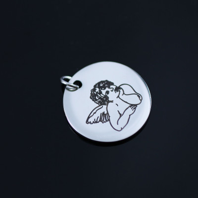 Pendant with surgical steel angel