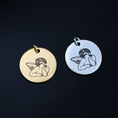 Pendant with surgical steel angel