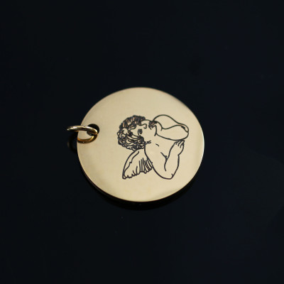Pendant with surgical steel angel
