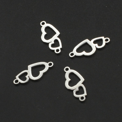 Konektor dvě srdíčka barevné varianty chirurgická ocel