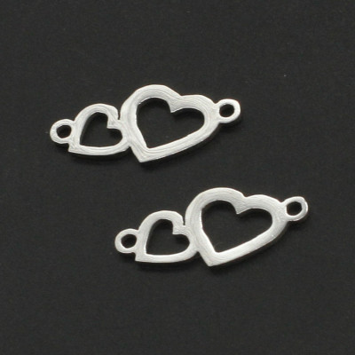 Connector two hearts color variants surgical steel
