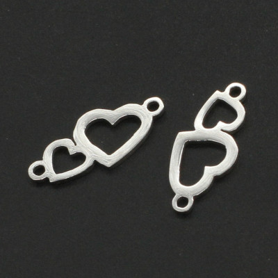 Connector two hearts color variants surgical steel