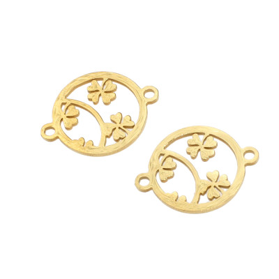 Surgical steel four-leaf clover connector