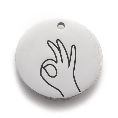 Sign Language Pendant - OK surgical steel