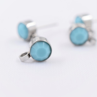 Puseta se šatonem barvy Turquoise z chirurgické oceli