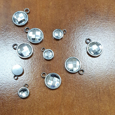 Přívěsek s kamenem Chessboard chirurgická ocel