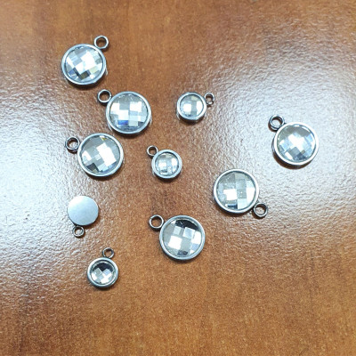 Přívěsek s kamenem Chessboard chirurgická ocel