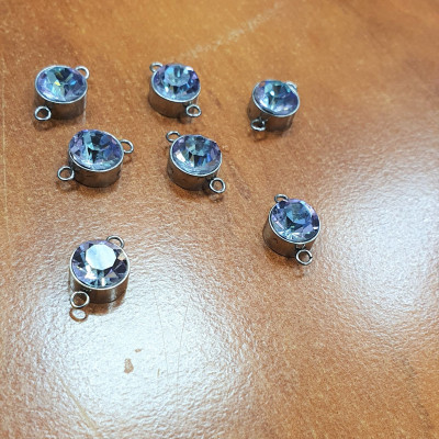 12mm connector with Crystal surgical steel ring