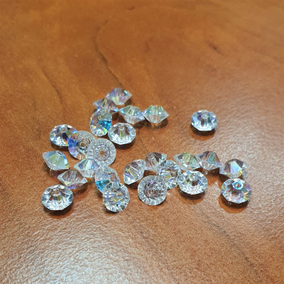 Preciosa MC beads 4 x 6mm roundel 25pcs Crystal AB