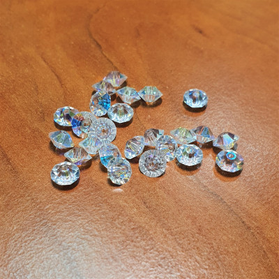 Preciosa MC beads 4 x 6mm roundel 25pcs Crystal AB