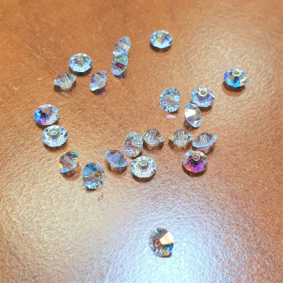 Preciosa MC beads 3 x5mm roundel 25pcs Crystal AB