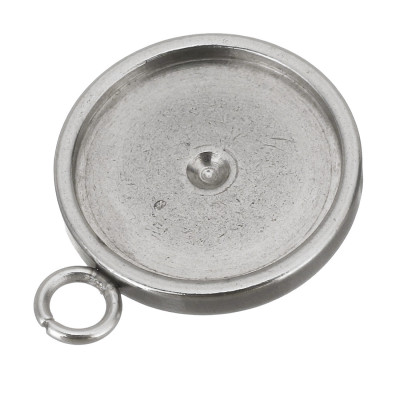 Přívěsek kulaté  lůžko z chirurgické oceli 8mm