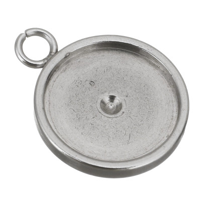 Round bed pendant made of surgical steel 6.35 mm