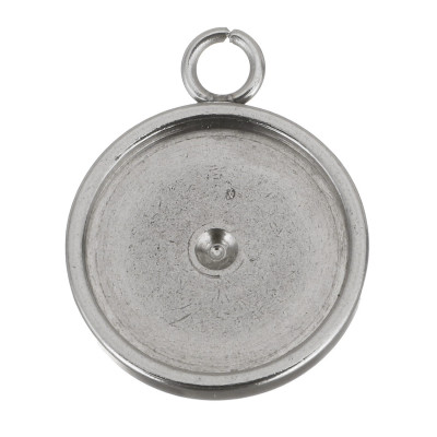 Přívěsek kulaté  lůžko z chirurgické oceli 6,35mm